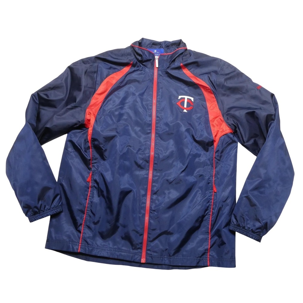 Minnesota Twins Jacket Mens Large Blue MLB Baseball Reebok Full Zip Windbreaker